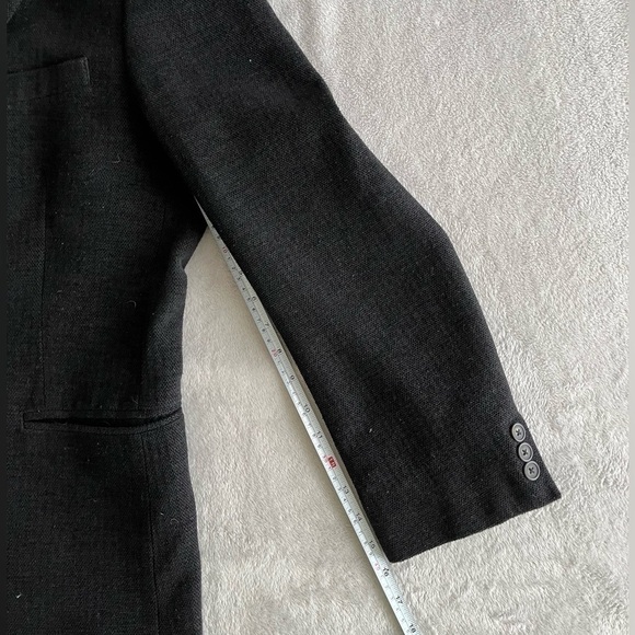 CLAIBORNE Fabric woven in Italy BLACK Blazer Jacket 40R - Picture 8 of 9
